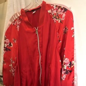 Silk red bomber jack